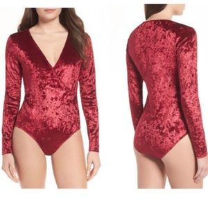Red Trouve Long Sleeve Bodysuit